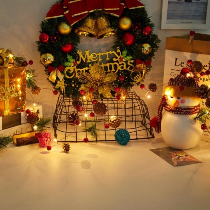 DOTI : 인테리어 전문 종합쇼핑몰,[보스위즈] 크리스마스 솔방울 앵두 전구 LED 줄조명 2m 20구 BOS-PINE